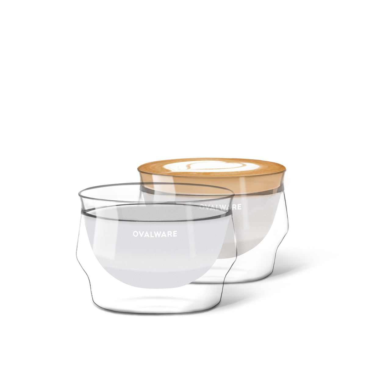 Ovalware Latte Master Double-Wall Glasses – 250ml, Set of 2
