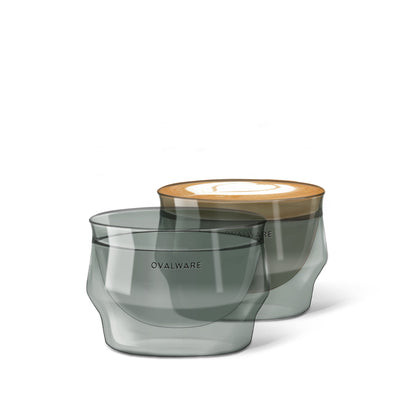 Ovalware Latte Master Double-Wall Glasses – 250ml, Set of 2