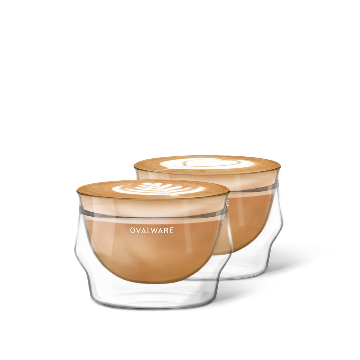 Ovalware Latte Master Double-Wall Glasses – 250ml, Set of 2