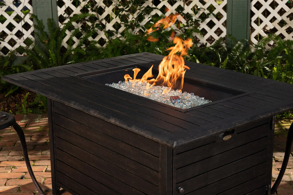 Longmont 48" Rectangular Aluminum Propane Fire Pit Table – 55,000 BTU
