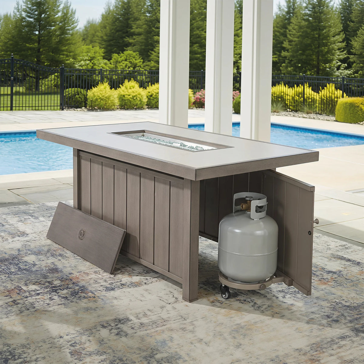 Marindo Patio 56.5'' Propane Smokeless Rectangular Fire Pit Table
