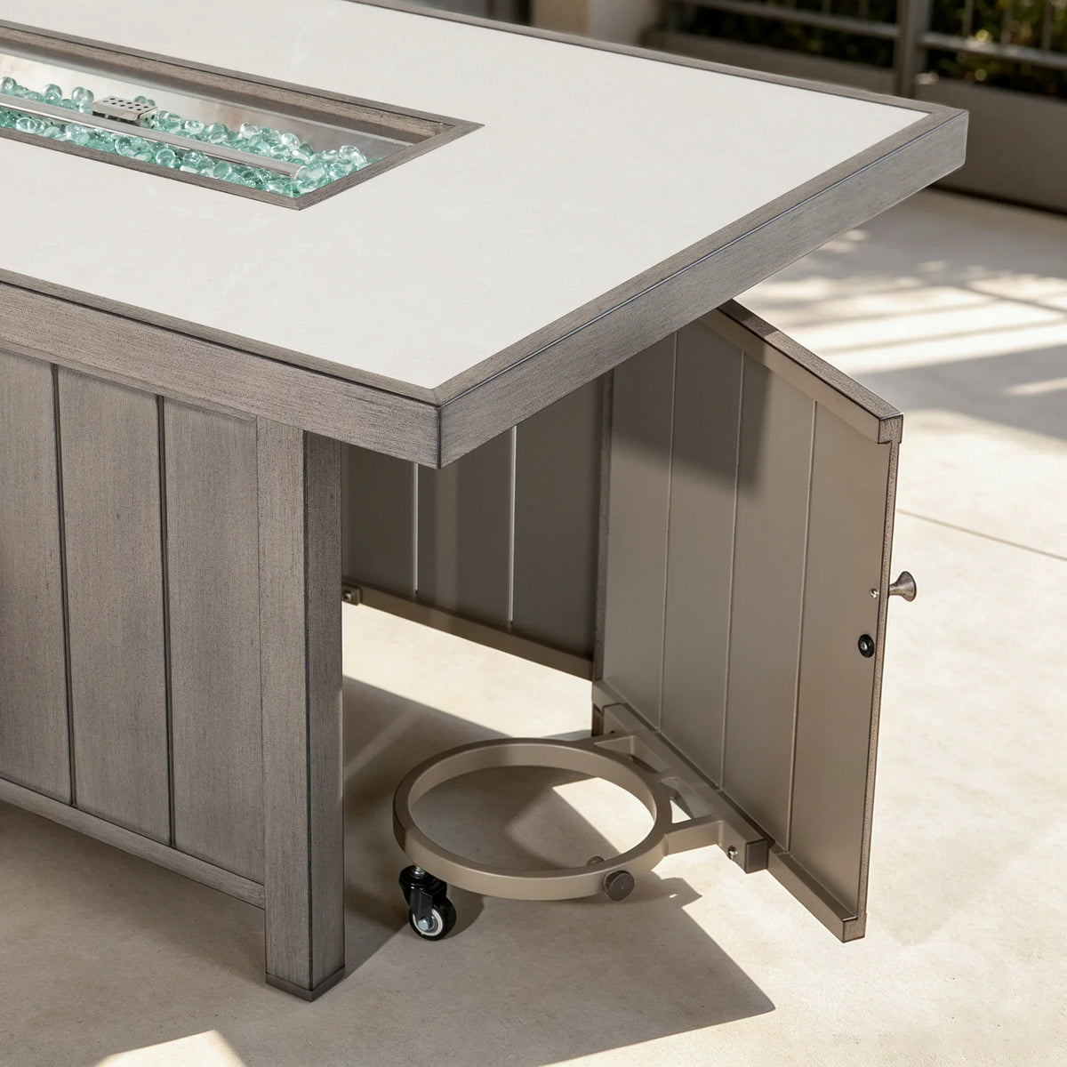 Marindo Patio 56.5'' Propane Smokeless Rectangular Fire Pit Table