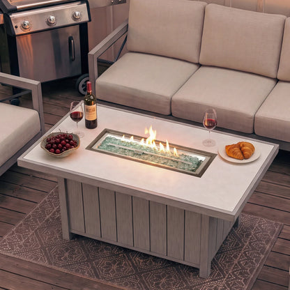 Marindo Patio 56.5'' Propane Smokeless Rectangular Fire Pit Table