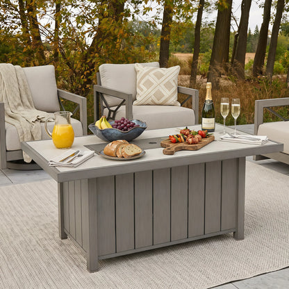 Marindo Patio 56.5'' Propane Smokeless Rectangular Fire Pit Table