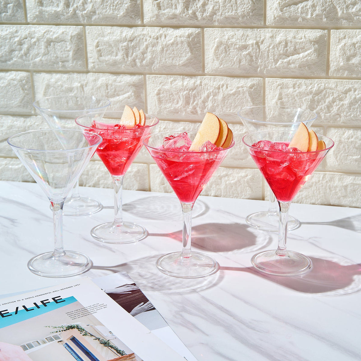 Barcelona Acrylic Martini Glasses, Set of 6