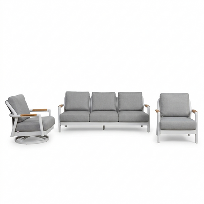 Santorini 3-Piece "More Substantial" Aluminum Outdoor Patio 5-Seating Furniture Set