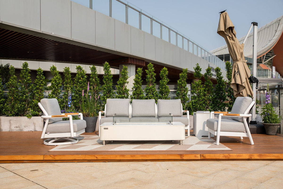 Santorini 3-Piece "More Substantial" Aluminum Outdoor Patio 5-Seating Furniture Set
