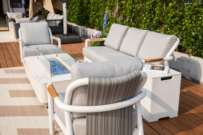 Santorini 3-Piece "More Substantial" Aluminum Outdoor Patio 5-Seating Furniture Set