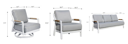 Santorini 3-Piece "More Substantial" Aluminum Outdoor Patio 5-Seating Furniture Set