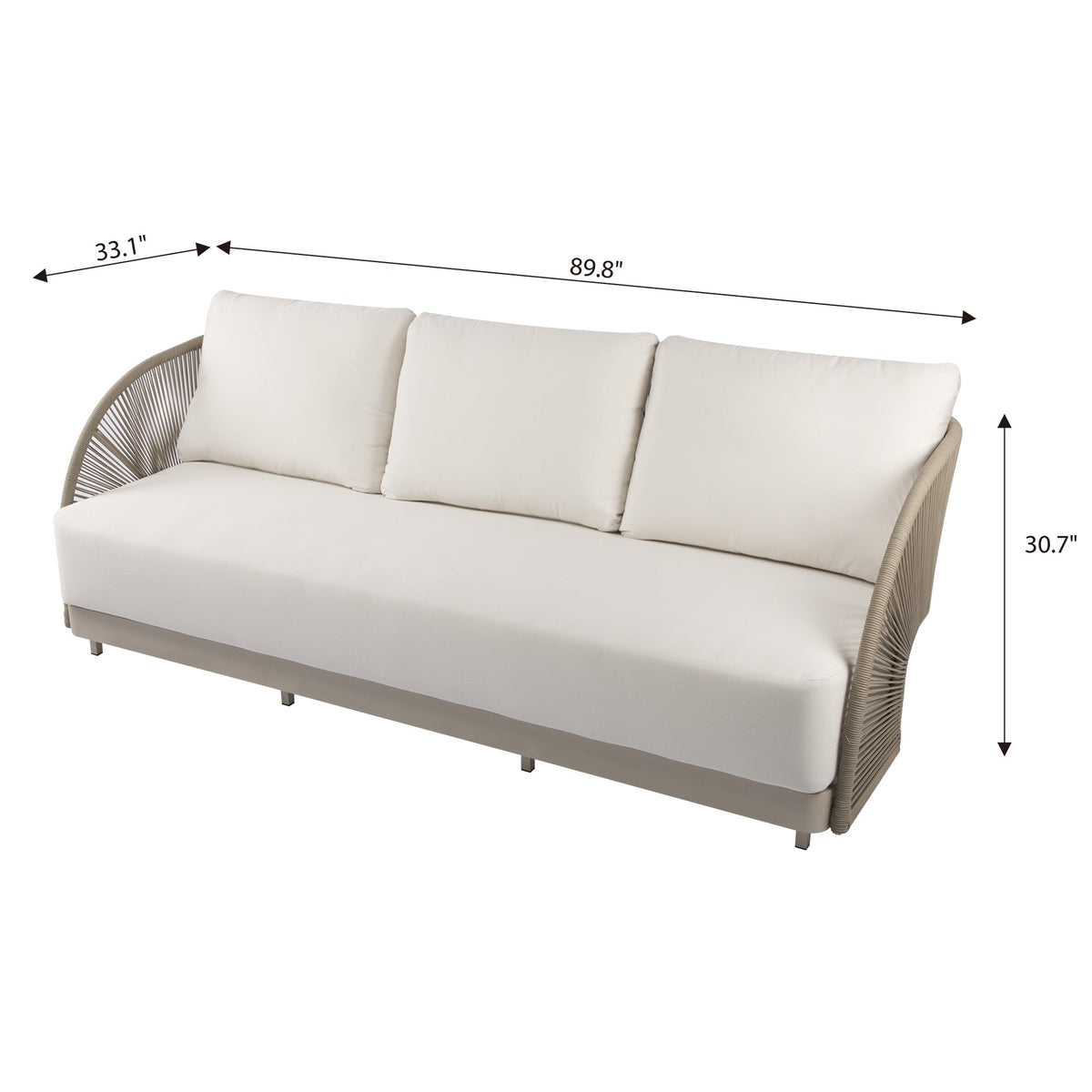 Malibu 3-Seat Outdoor "More Streamlined" Sofa