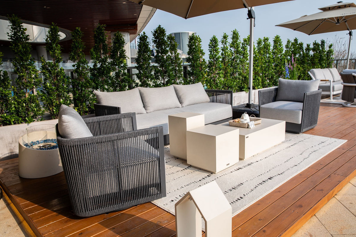 Capri 3-Piece Aluminum Outdoor 5-Seating "Contemporary" Patio Furniture Set