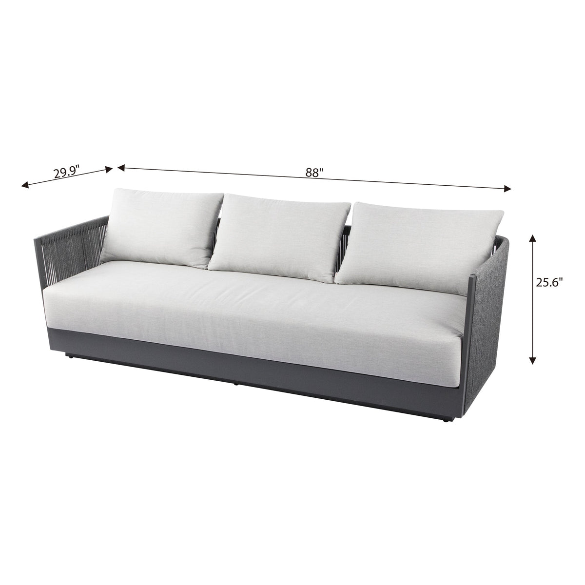 Capri 3-Seat Outdoor "Contemporary" Patio Sofa