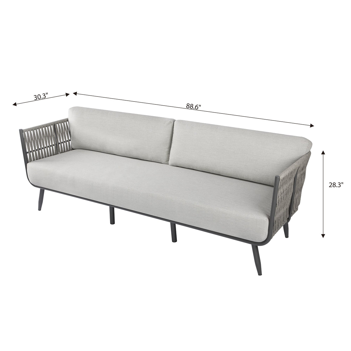Milano 3-Seat Outdoor Patio Sofa