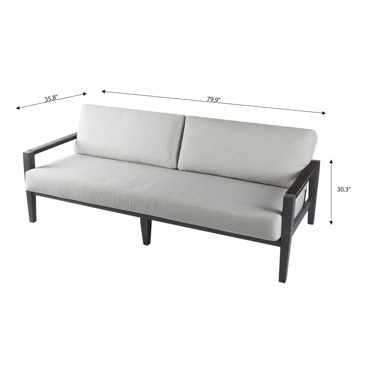 Laguna 3-Seat Outdoor "Relaxed-Comfort" Patio Sofa
