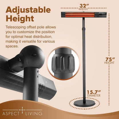 Aspect Living 1500W Pole Mounted Electric Patio Heater