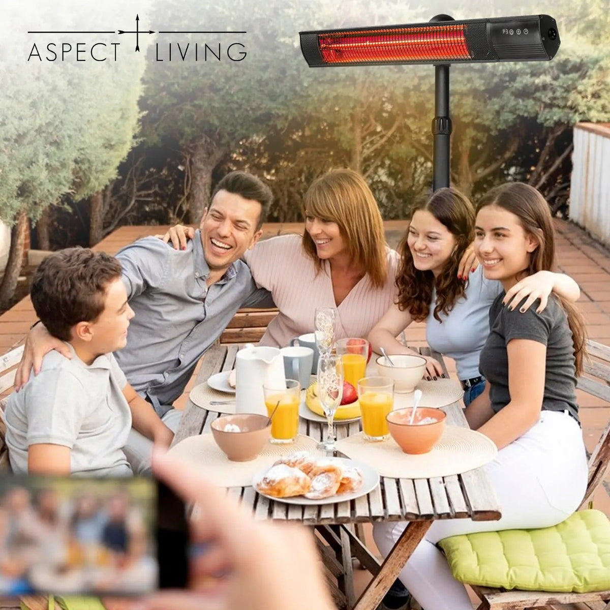 Aspect Living 1500W Pole Mounted Electric Patio Heater