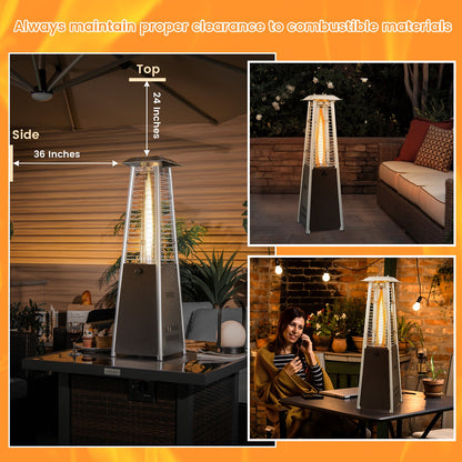 DirectDeals 10,000 BTU Portable Steel Tabletop Patio Heater with Glass Tube
