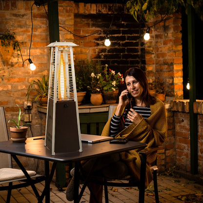 DirectDeals 10,000 BTU Portable Steel Tabletop Patio Heater with Glass Tube