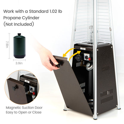 DirectDeals 10,000 BTU Portable Steel Tabletop Patio Heater with Glass Tube
