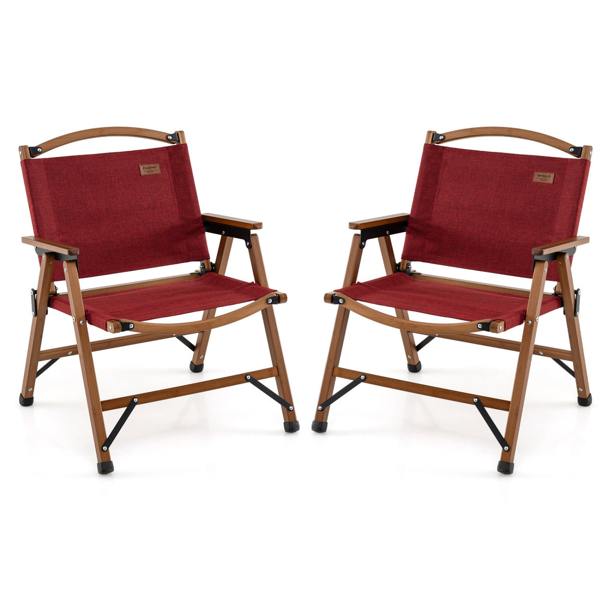 Bamboo Folding Camping Chairs with 900D Oxford Fabric – Set of 2