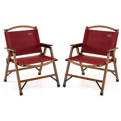 Bamboo Folding Camping Chairs with 900D Oxford Fabric – Set of 2