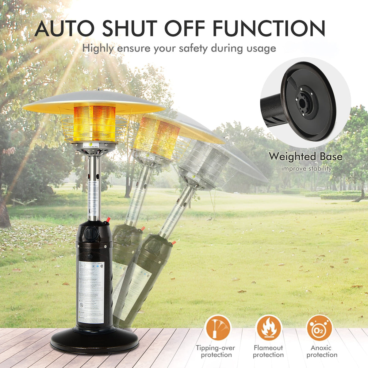 DirectDeals 11,000 BTU Portable Tabletop Propane Patio Heater