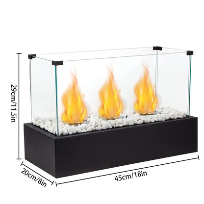 JHY DESIGN Tabletop Bio Ethanol Fire Pit - Rectangular Tabletop