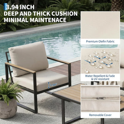 Modern 4-Piece Outdoor Patio Furniture Set