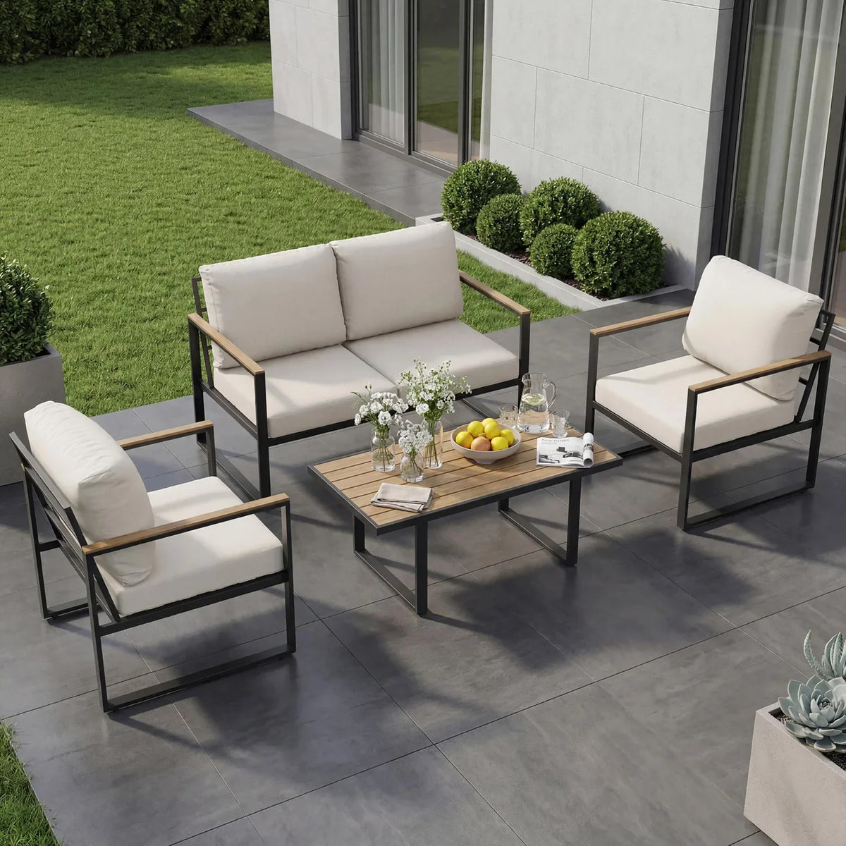 Modern 4-Piece Outdoor Patio Furniture Set