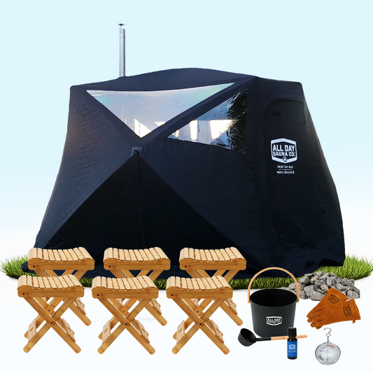 6-Person Portable Outdoor Wood-Burning Sauna – Deluxe Package