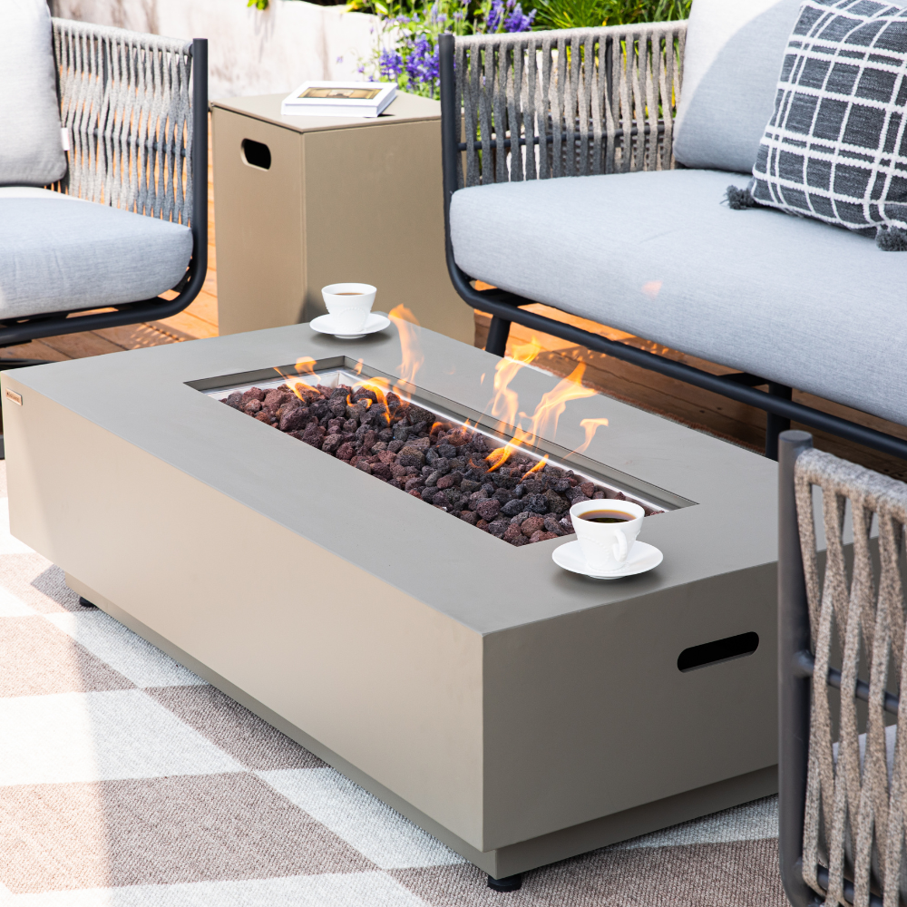 50,000 BTU Outdoor Propane Fit Pit Table with Natural Gas Conversion Kit included