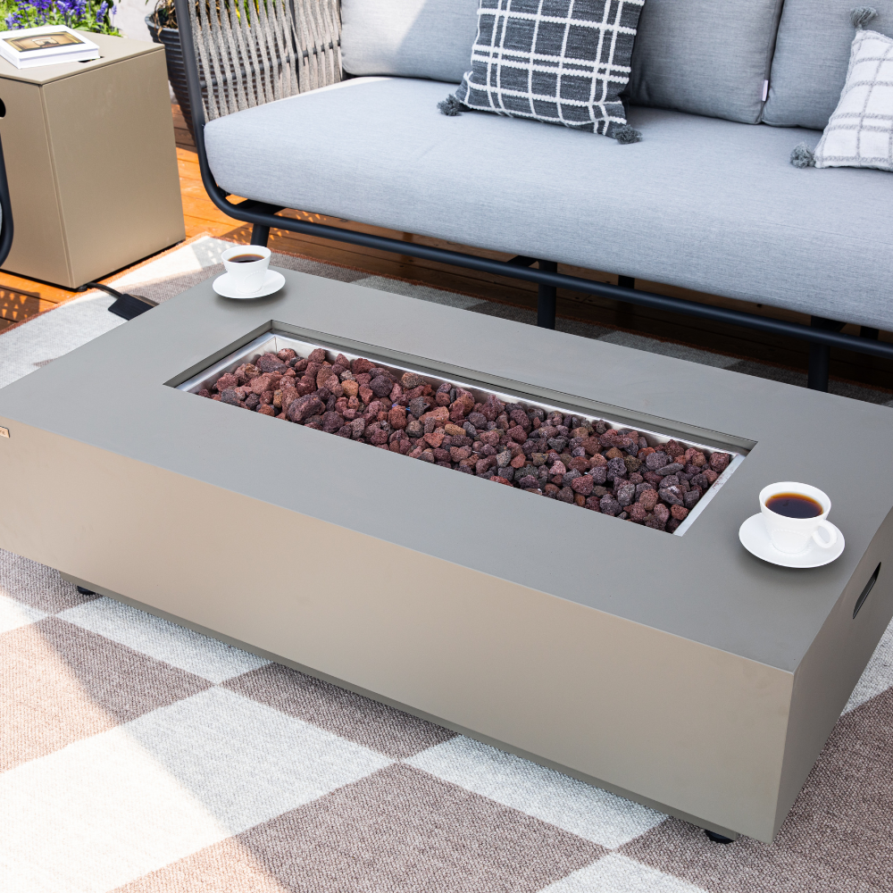 50,000 BTU Outdoor Propane Fit Pit Table with Natural Gas Conversion Kit included