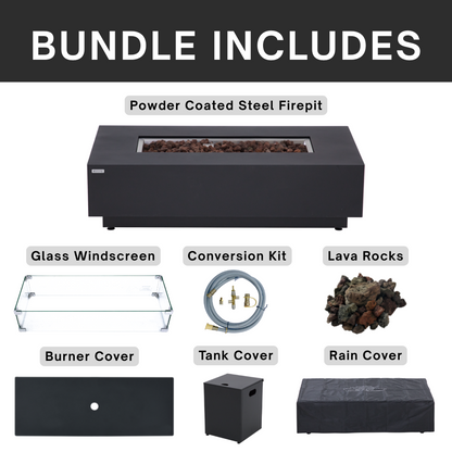 50,000 BTU Outdoor Propane Fit Pit Table with Natural Gas Conversion Kit included
