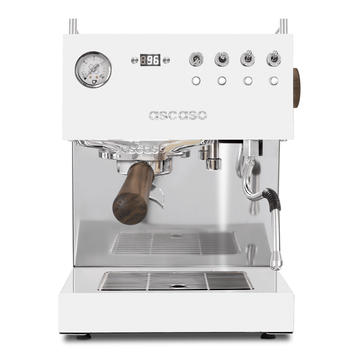 Ascaso Steel DUO PID Espresso Machine – Dual Thermoblock, Programmable, 120V (White)