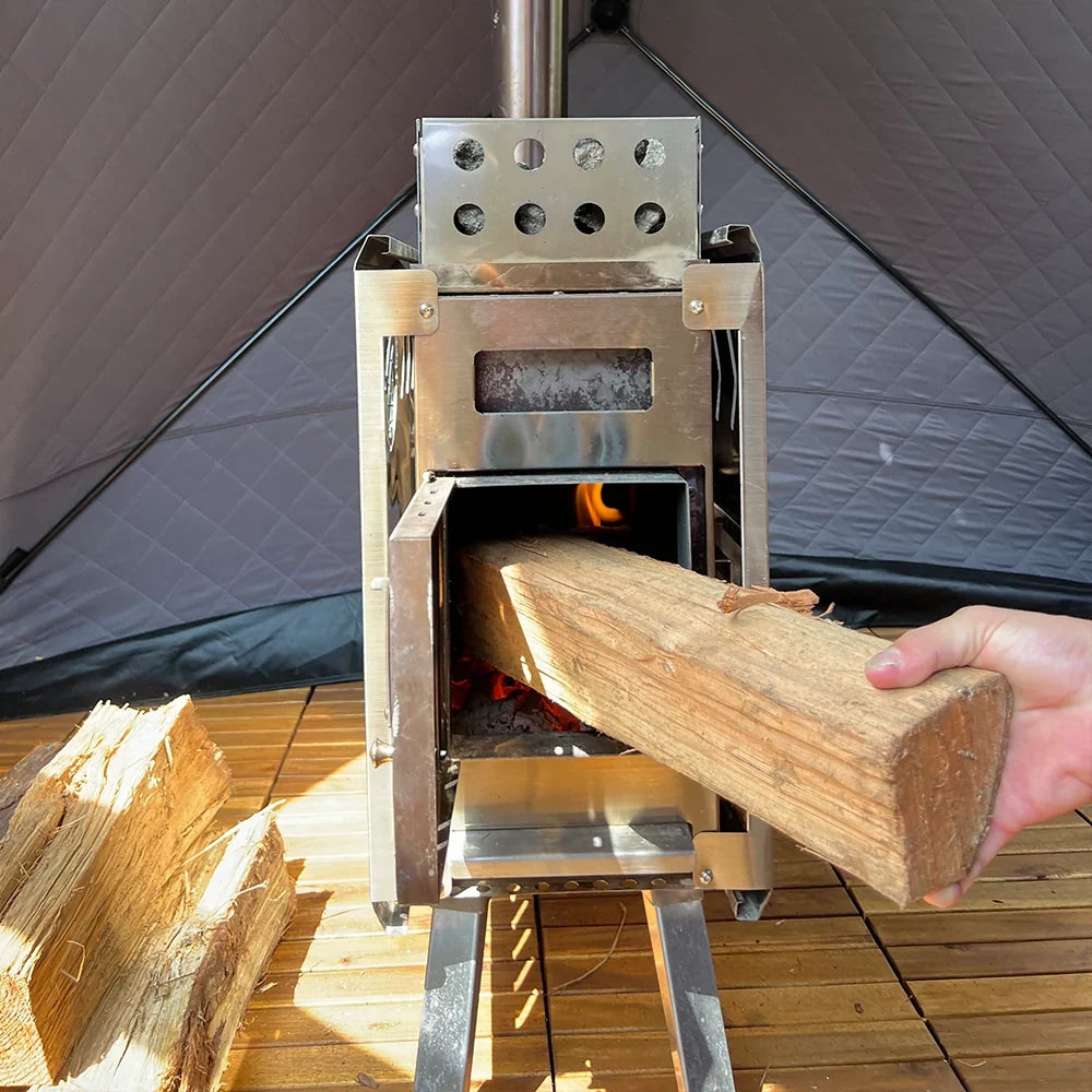 6-Person Portable Outdoor Wood-Burning Sauna Package