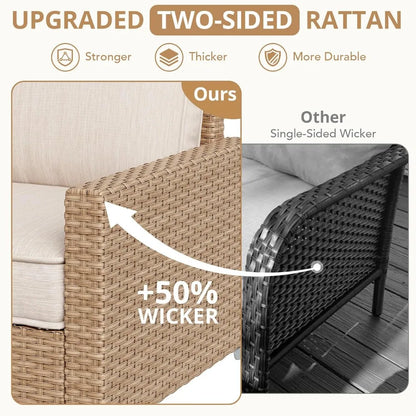 4-Piece Elevated Wicker Outdoor Patio Furniture Set
