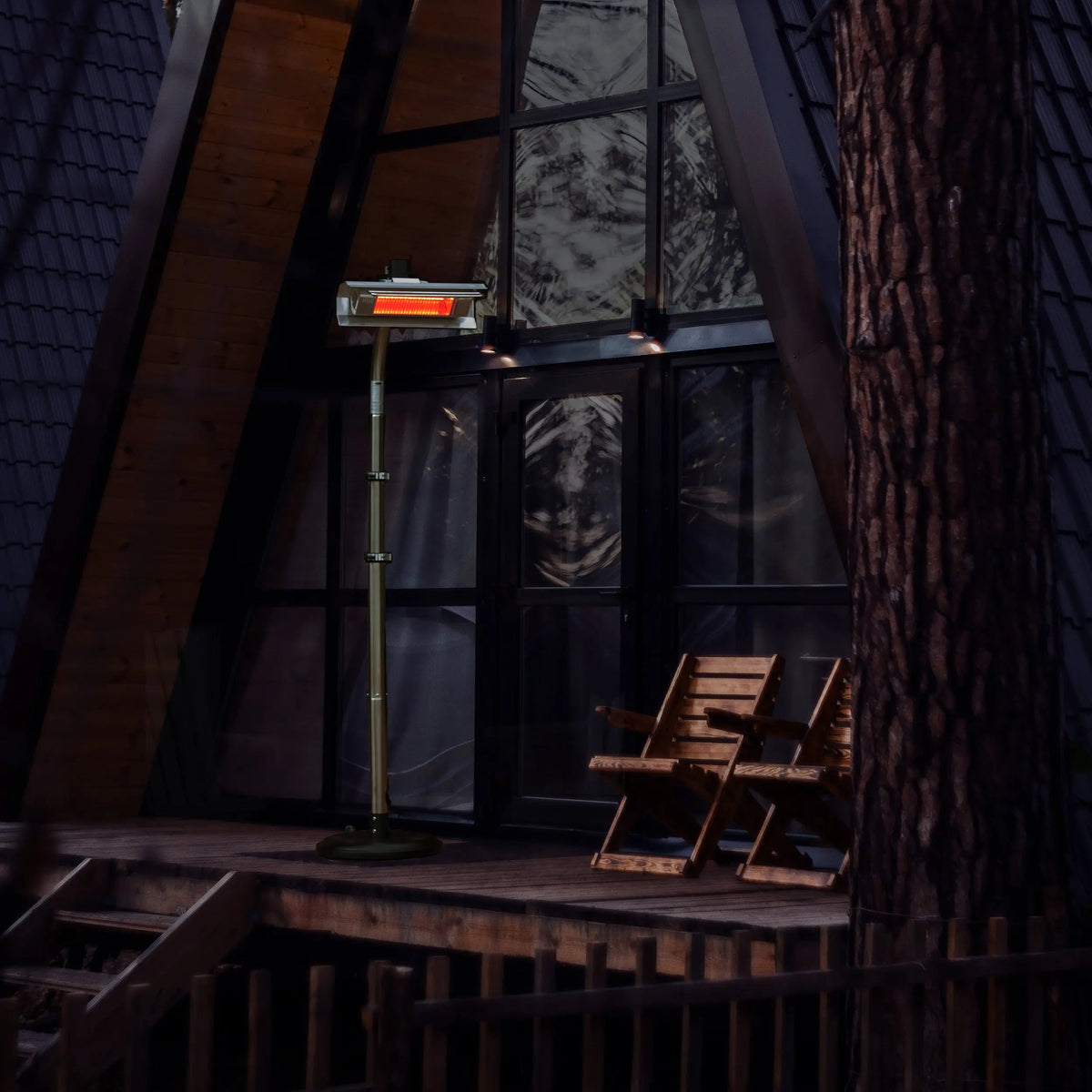 Stainless Steel Telescoping Offset Pole Mounted Infrared Patio Heater