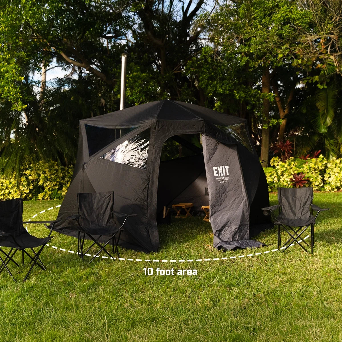 6-Person Portable Outdoor Wood-Burning Sauna Package