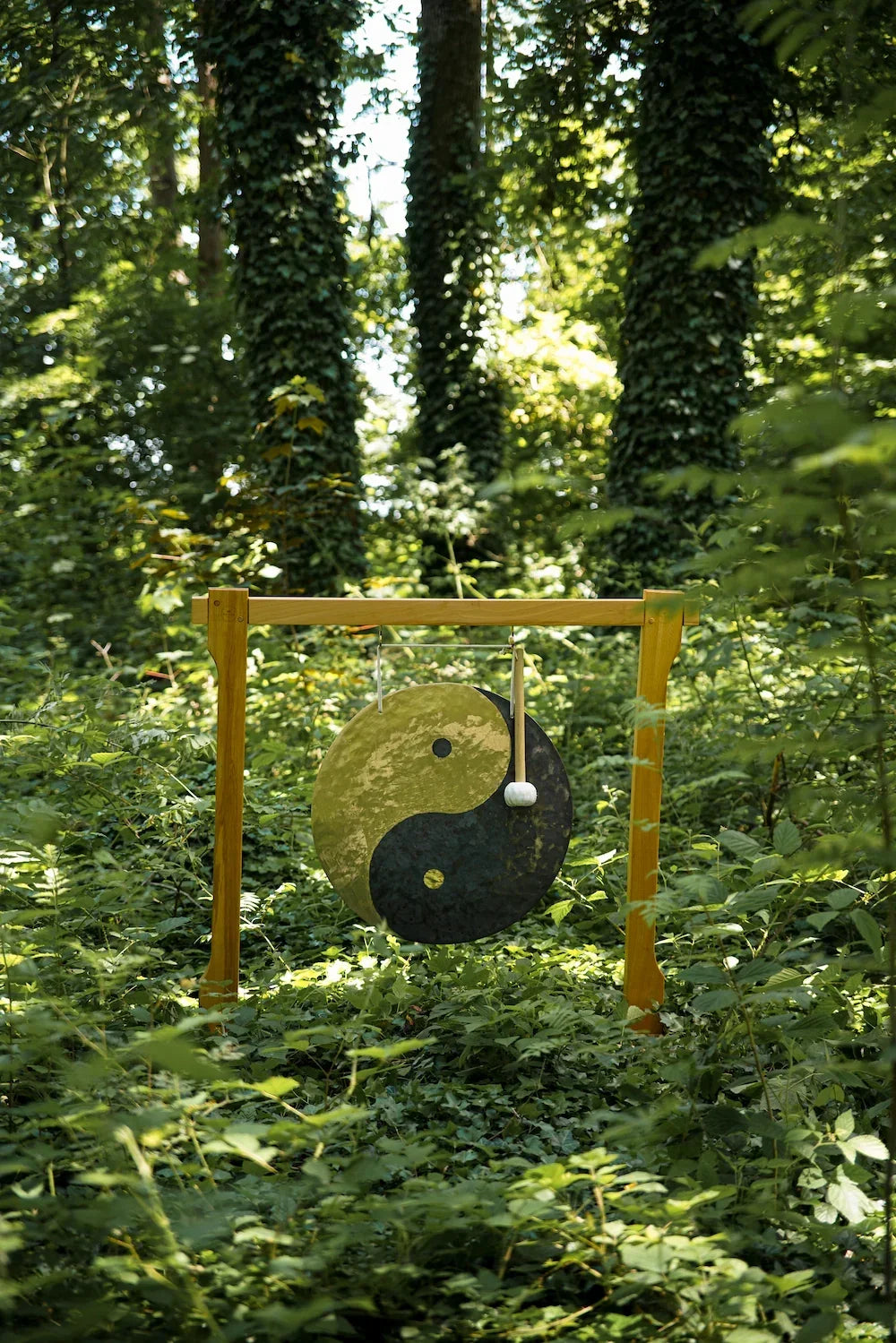 24" Yin & Yang Wind Gong – Handcrafted Bronze