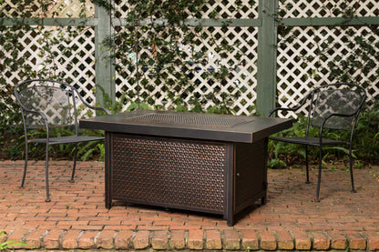 Weyland Rectangle Aluminum LPG Fire Pit – 55,000 BTU
