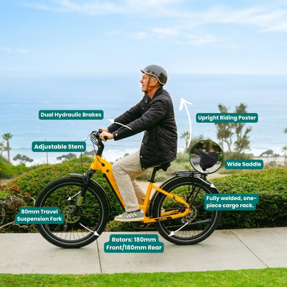 VTUVIA Zeal LT7 500W Torque-Sensor Commuter Electric Bike