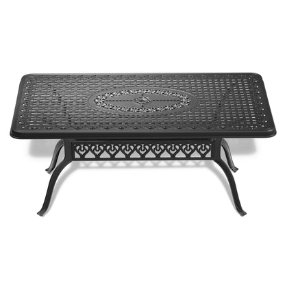 7-Piece Elegant Cast Aluminum Outdoor Dining Set with Cushions – Seats 6