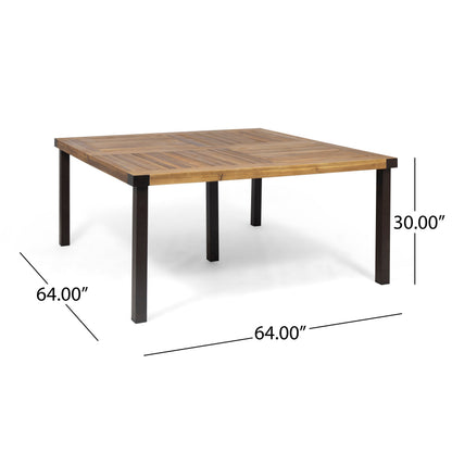 9-Piece Acacia Wood Outdoor Patio Dining Set with X-Back Armchairs - Seats 8