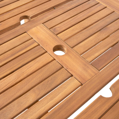 7-Piece Expandable Acacia Wood & Rope Outdoor Dining Set – Seats 6