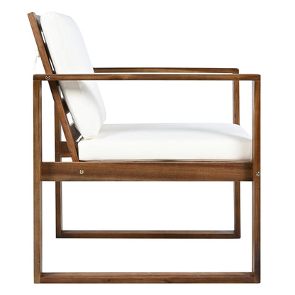 7-Piece Acacia Wood Outdoor Dining Set with Bench Seating &amp; Cushions