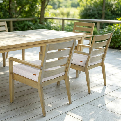 Alcudia Rectangular Patio Dining Table with 6 Classic Stationary Armchairs