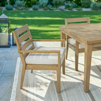 Alcudia Rectangular Patio Dining Table with 6 Classic Stationary Armchairs