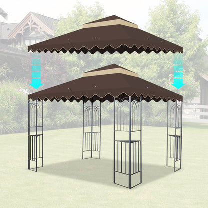 10' x 10' Outdoor Gazebo Replacement Canopy – Double-Tier Polyester