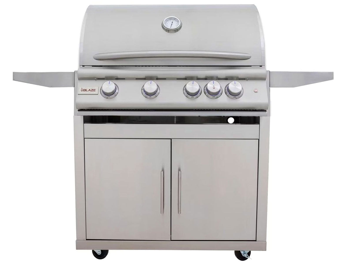 Blaze LTE+ 32-Inch 4-Burner Freestanding Gas Grill with Lift-Assist Hood & Rear Infrared Burner