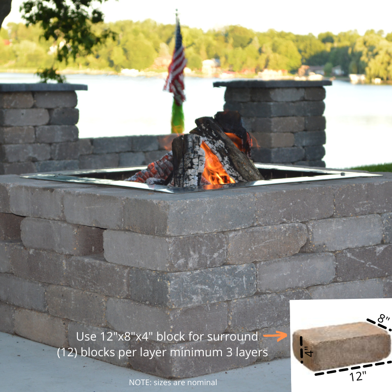 Firebuggz 24-Inch Square Stainless Steel Fire Pit Insert – FB01-0004SST